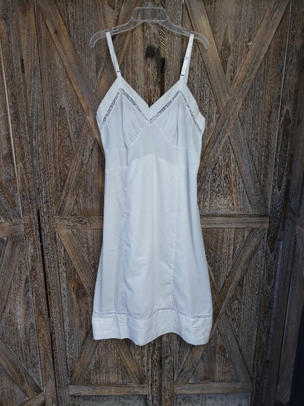 Vintage Dixie Belle Babydoll Full Slip Size 38 White Cottagecore Dress USA Made